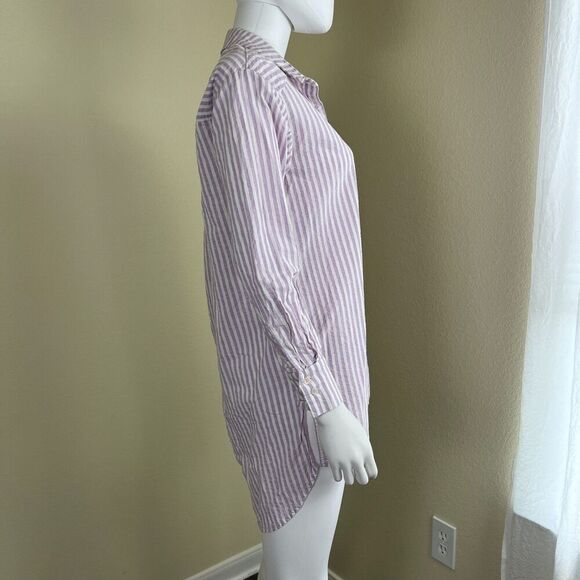 Anthropologie Women's Size XXS Longline Buttondown Striped Tunic Shirt Blouse - Picture 10 of 13